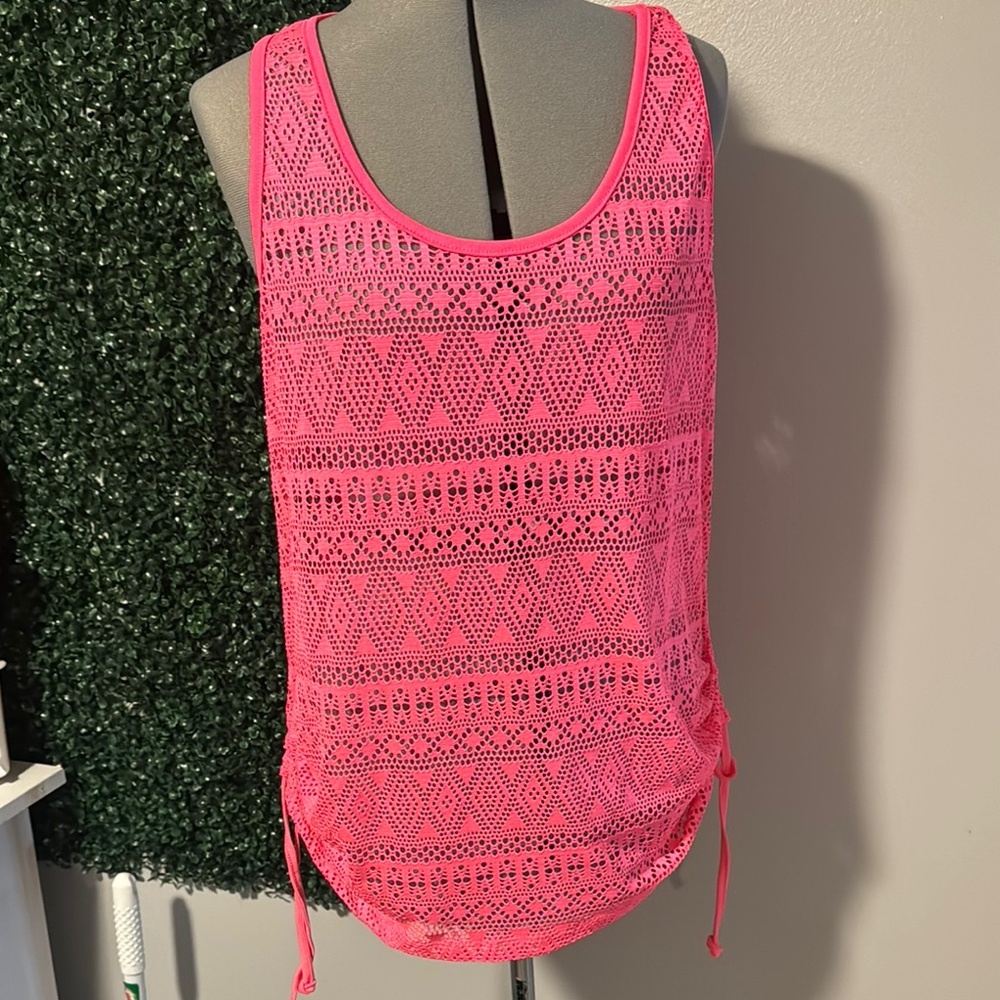 Ingear Orange Pink Cropped Cut Out Swim One Piece